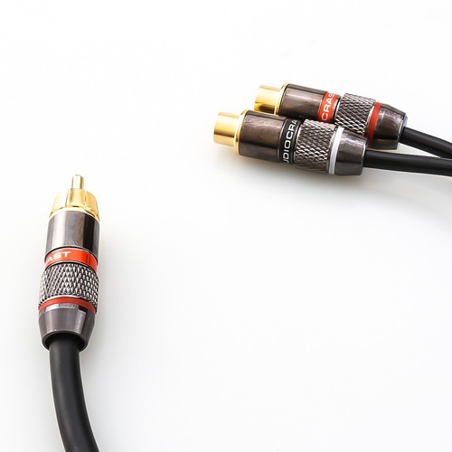 RCA 1 Male to 2 Female Audio Red White RCA Speaker Y-Converter Splitter Adapter - Picture 6 of 10