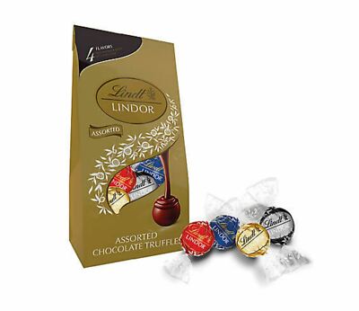 Lindt LINDOR 4 Flavors Assorted Truffles, 19 oz. Bag (No Ship To