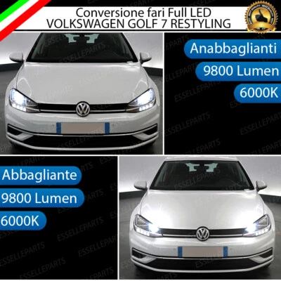 ELM CONVERSIONE A LED VW GOLF 7.5 RESTYLING 19600 LUMEN CANBUS 6000K BIANCO