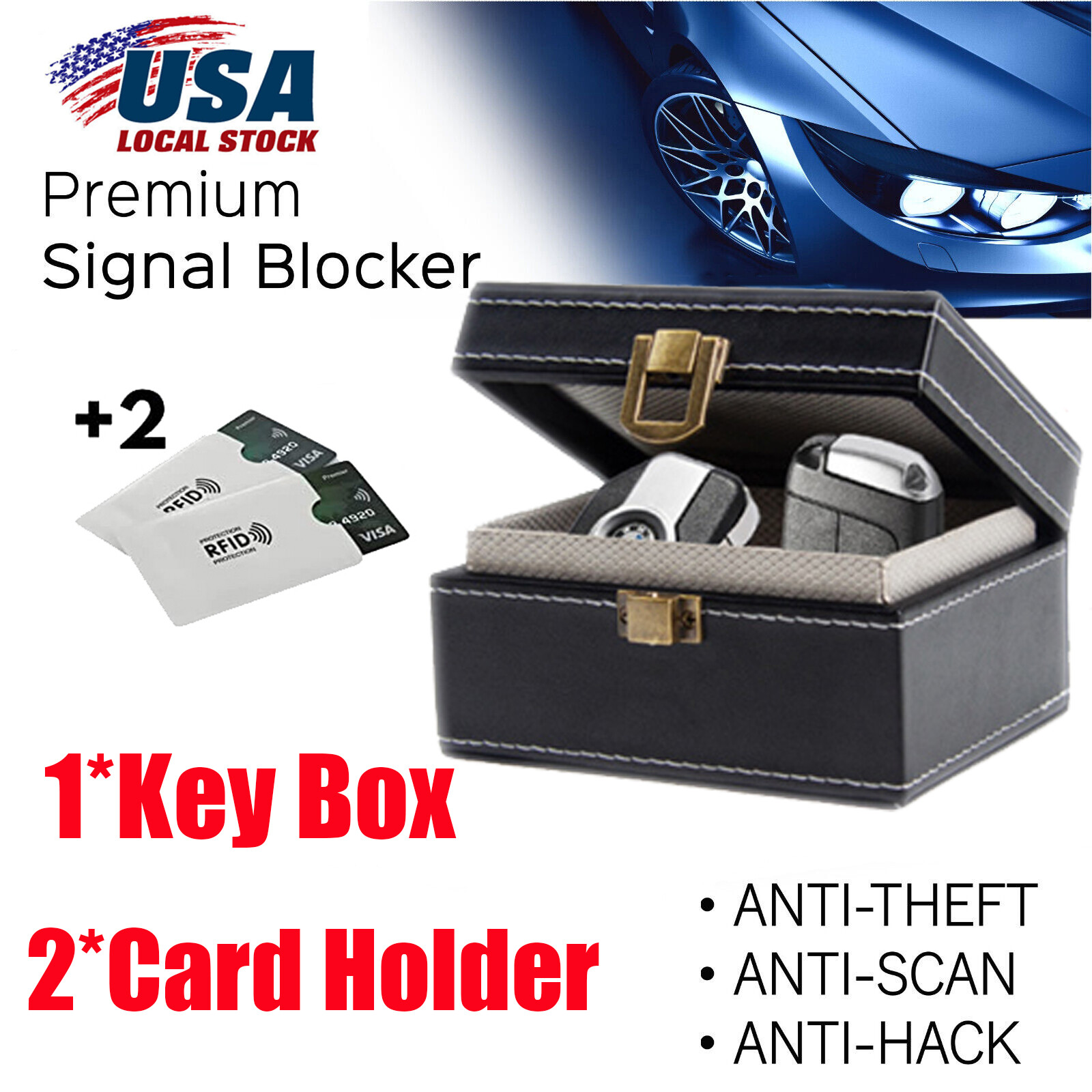 Keyless Car Key Blocker Box Signal Faraday Box Safety Blocking Pouch