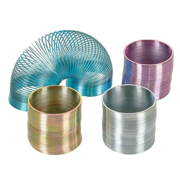 3 METAL SLINKYS NEW IN BOX ASSORTED COLORS BLUE PURPLE SILVER GOLD