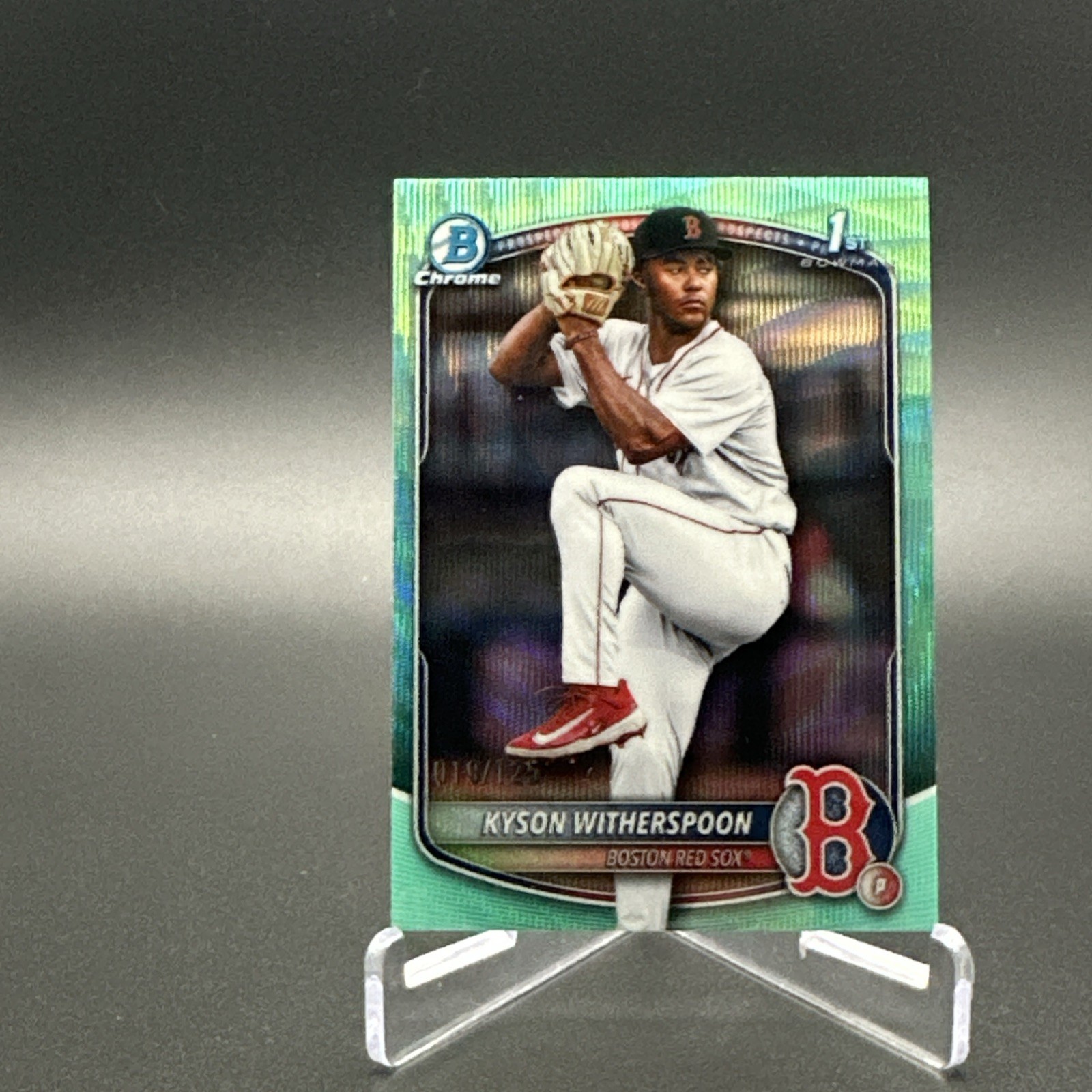 Kyson Witherspoon 2025 Bowman Draft #BDC-29 Chrome Aqua Wave 019/125 Red Sox
