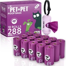 Pet N Pet Poop Bags for Dogs, 288 Counts Lavender Scented Dog Poop Bags Rolls