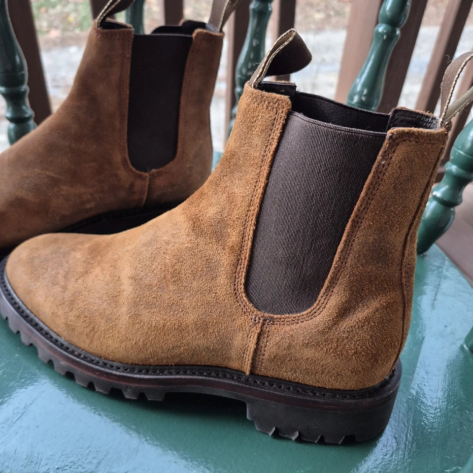 Bota Taylor Stitch The Ranch para Hombres 8.5 Redwood Gamuza Encerada Chelsea Preppy Exterior Foto 3 de 4