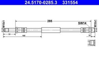 NEU - ATE 24.5170-0285.3 Bremsschlauch FüR BMW