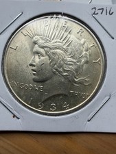 1934 D Peace Dollar - Unc - As Shown! (#2716)