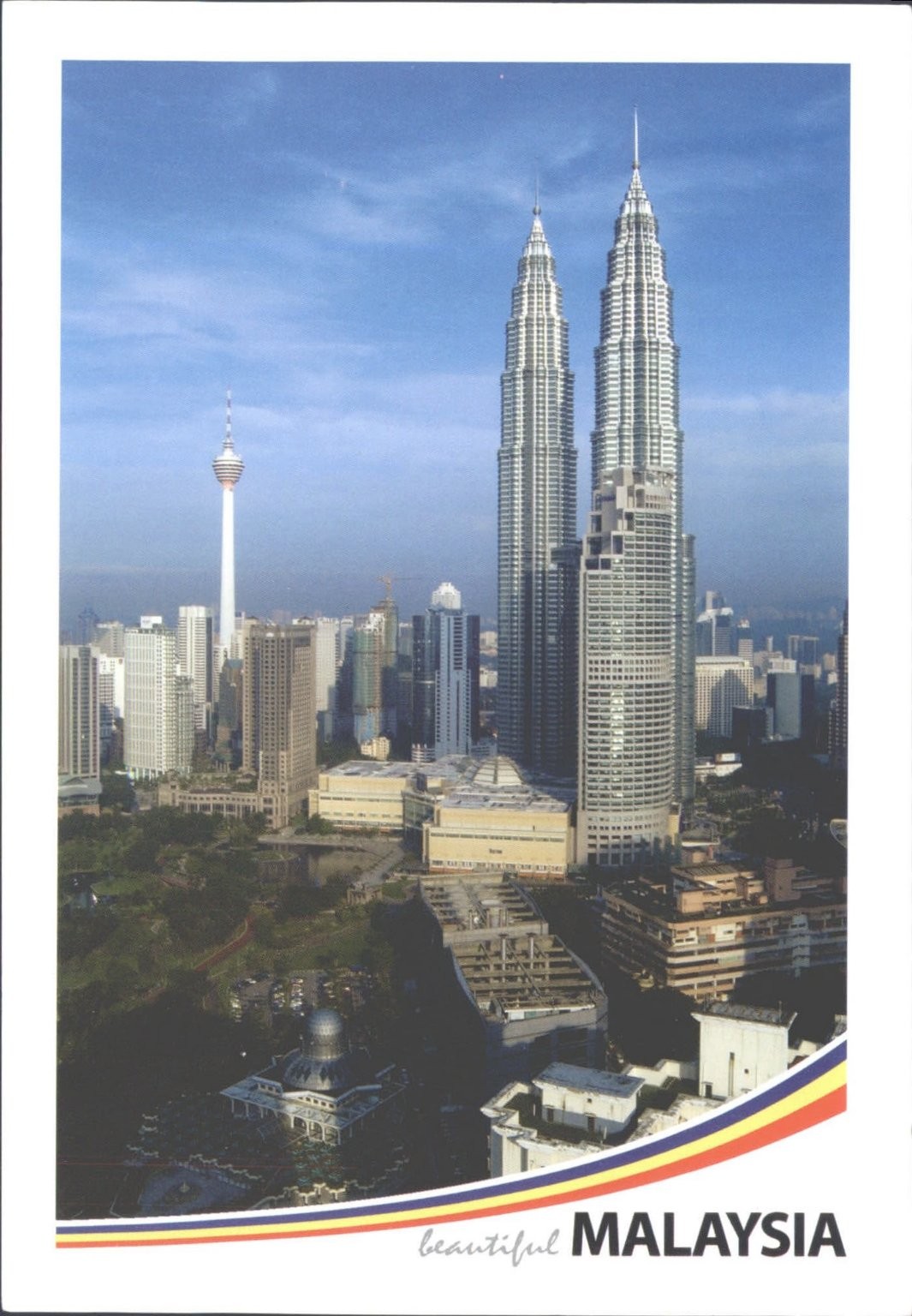 Kuala Lumpur Malaysia Petronas Twin Towers KL Tower Skyline Photo Postcard