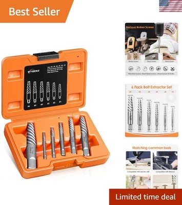 Efficient Spiral Flute 6-Pc Screw Extractor Set - Perfect Gift for DIYers