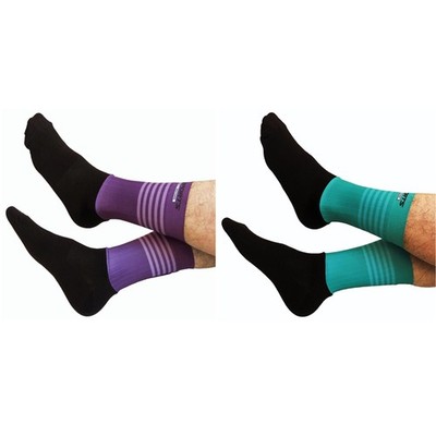 2Pairs Cycling Socks Riding Bicycle Bike Sports Ankle Socks XC MTB Green Purple