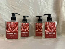 Joie de Vivre Peppermint Swirl Holiday Hand Soap – 8.1 fl oz (240 ml) – Set of 4