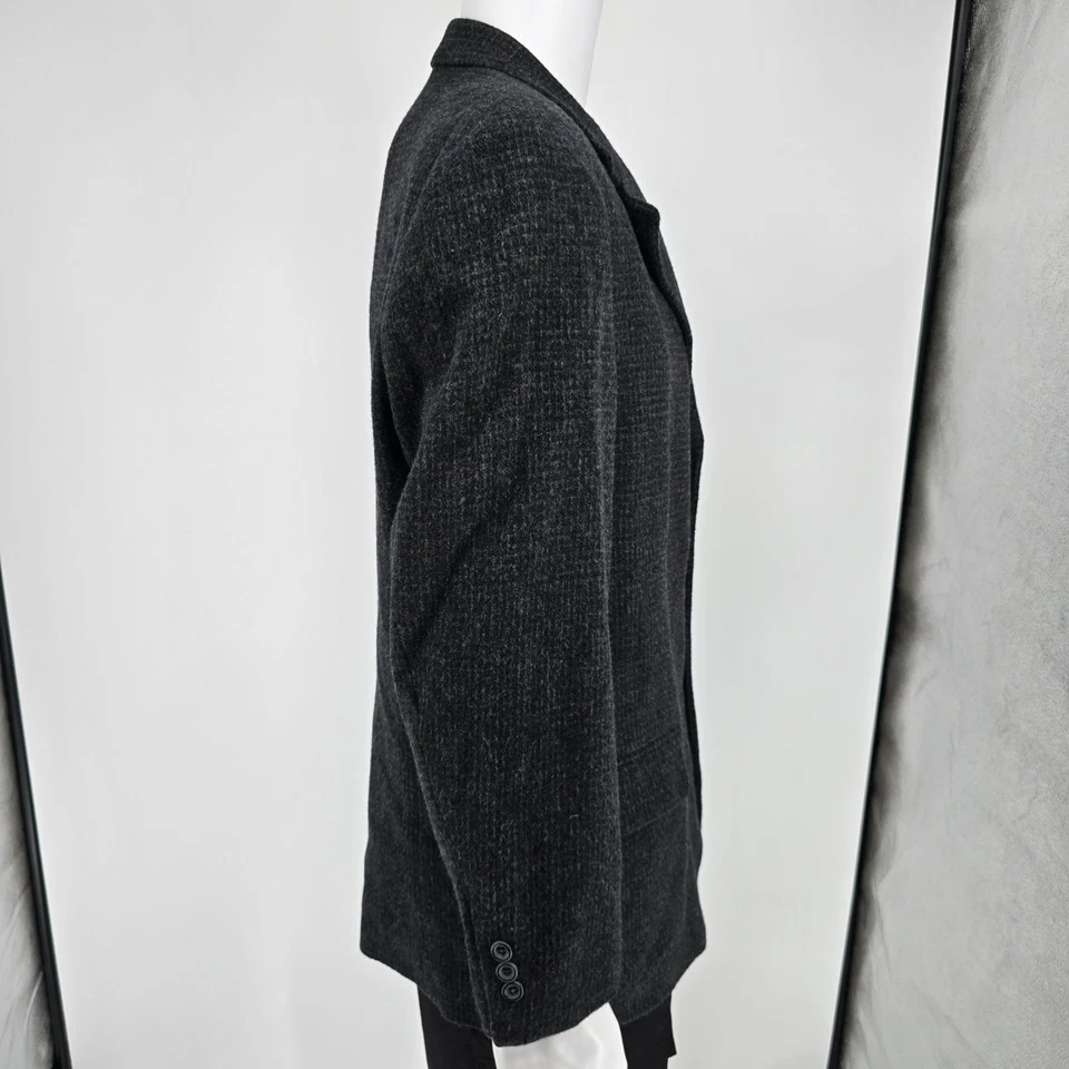 Vintage Y2K Barrington Wool/Camelhair Blend Textured Charcoal Sports Coat (40S) - Image 3 of 4