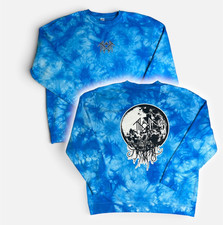 Sleep Token 2XL Blue Tie Dye Crewneck Sweatshirt Moon Graphic Metal Band Merch