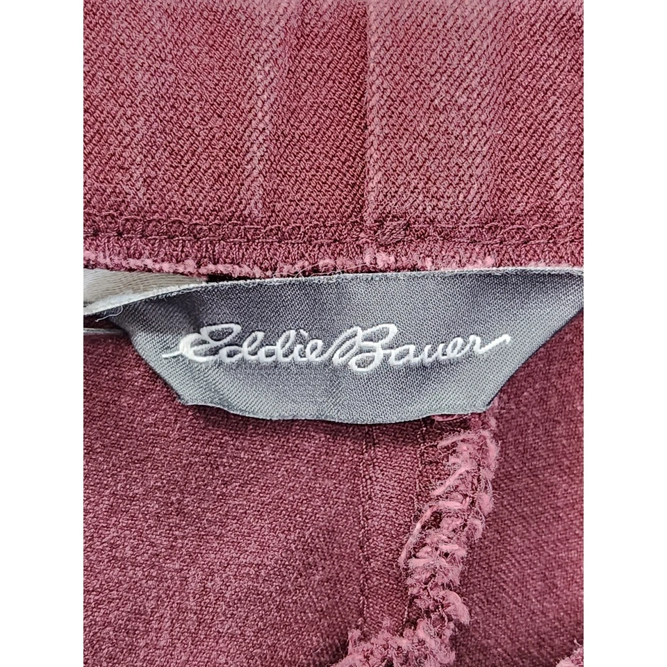 Calça elástica reta fina cintura média Eddie Bauer Bremerton tamanho 12 vermelha  - Imagem 3 de 4