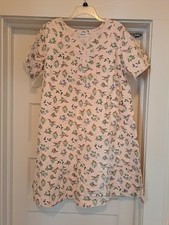 Women's L National Floral Cotton Casual Patio House Dress Night Gown Ruffle NWT