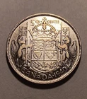 1940 Canadian 50 Cents, George VI, Silver (.800), ASW .3oz