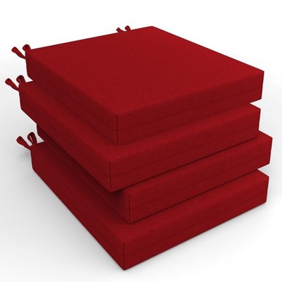 Bafode Patio Chair Cushions Set of 4, 19'' x x 3'' 19''*19''*3'', Dark Red