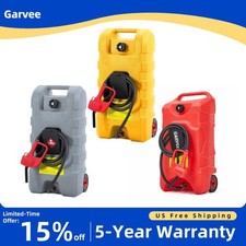 3 Color 15 Gallon Fuel Caddy with Pump Transfer Tank Wheels 10-Inch Hose