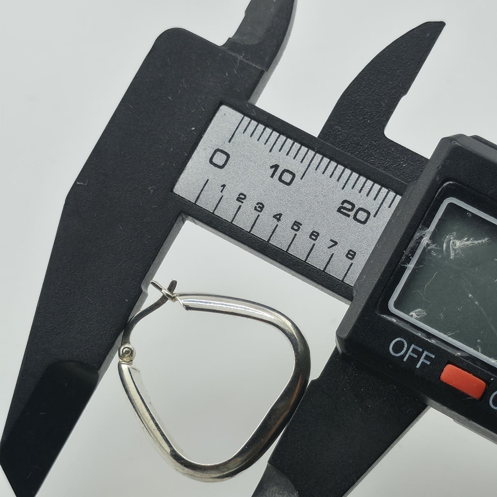 Sterling Silver Hoop Earrings Triangular Rounded … - image 7