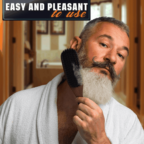Spazzola da Barba in Setole di Cinghiale per Uomo - 9 Spazzole per Capelli in Setole di Cinghiale Morbide per Slick - Foto 5 di 9