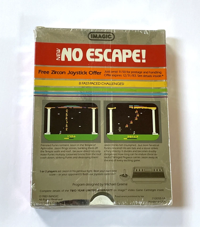 No Escape! Imagic Atari 2600 VCS 1983 New Sealed - Image 2 of 4