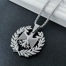 Edelstahl Deutscher Adler Anhänger mit Kette...