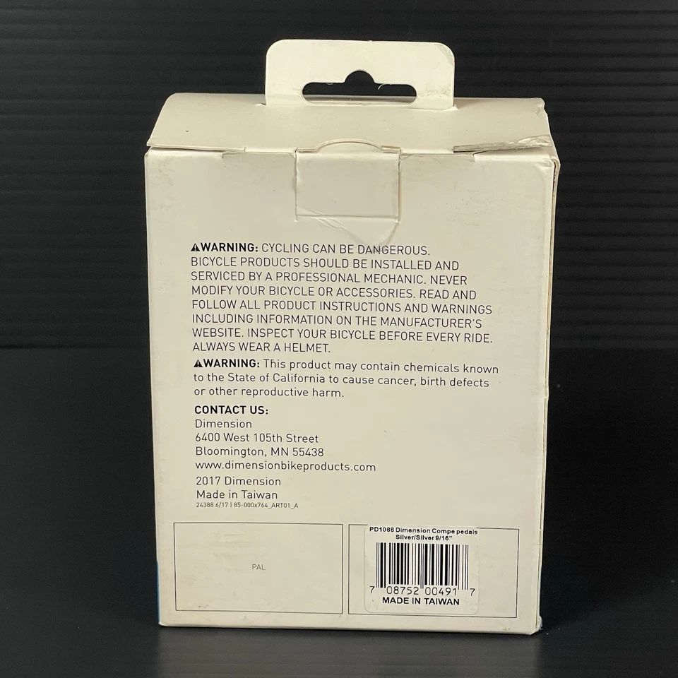 Pedales Bicicleta Dimension Compe K20427 Plateados 9/16" NUEVO Ciclismo Foto 2 de 3