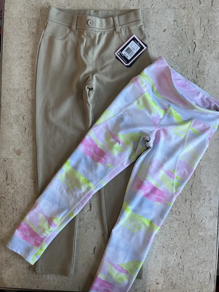 Paquete de paños para niñas talla 8, leggings, pantalones, camiseta, falda corta 7 piezas Foto 3 de 4