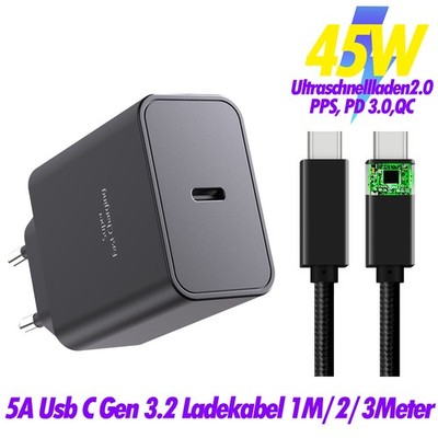 Für Samsung Galaxy S25, S25+ S25 Ultra 45W USB-C Schnellladeadapter Ladegerät