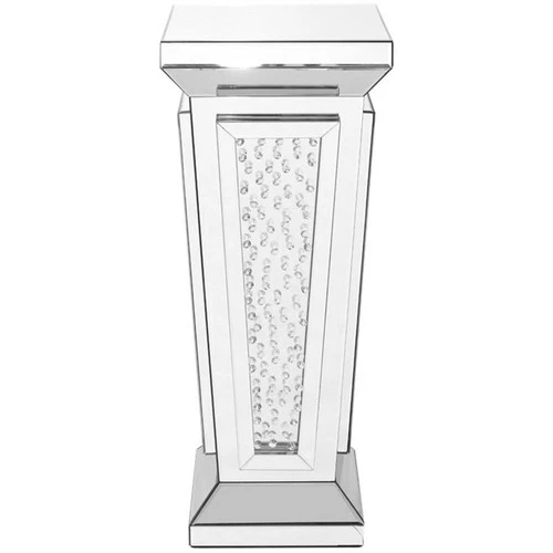 Elegant Decor Modern 36" Clear Crystal Mirrored Accent Pedestal End Table - Picture 4 of 6