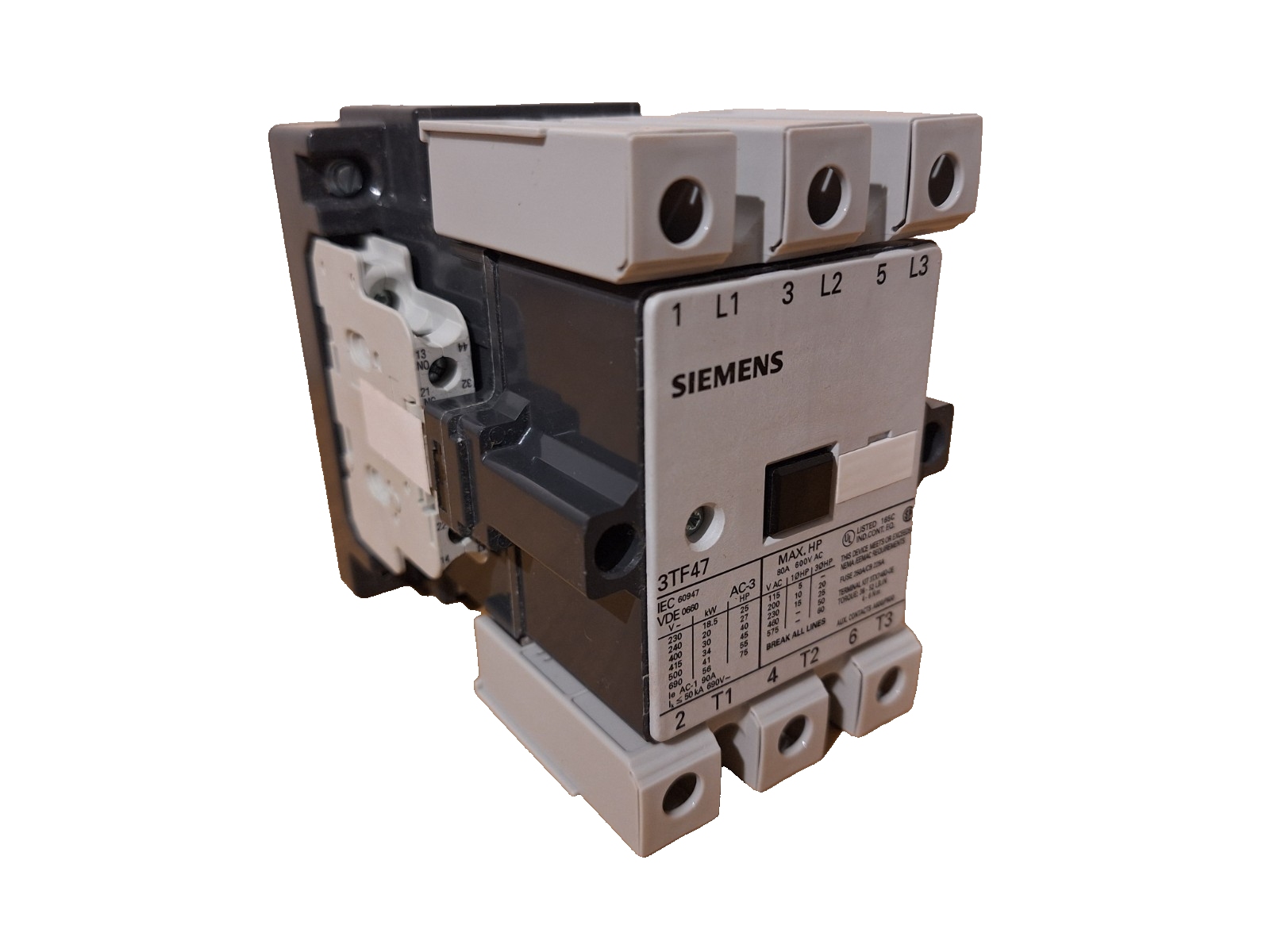 Siemens  3TF4722-0AV0 Contactor  30kW 400v AC-3Pole 400v Coil