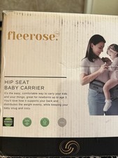 CPC Certified Gray Hip Seat Baby Carrier- Lumbar Support/pockets- FLEEROSE NIP