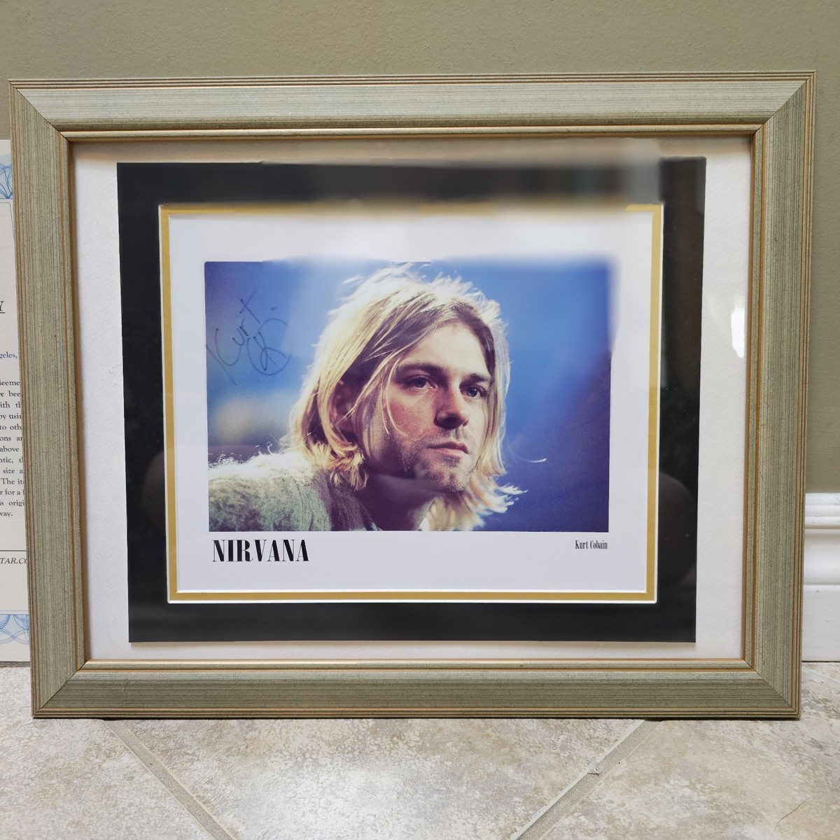 Kurt Cobain Authentic Hand Signed Photo -NIRVANA -Autograph