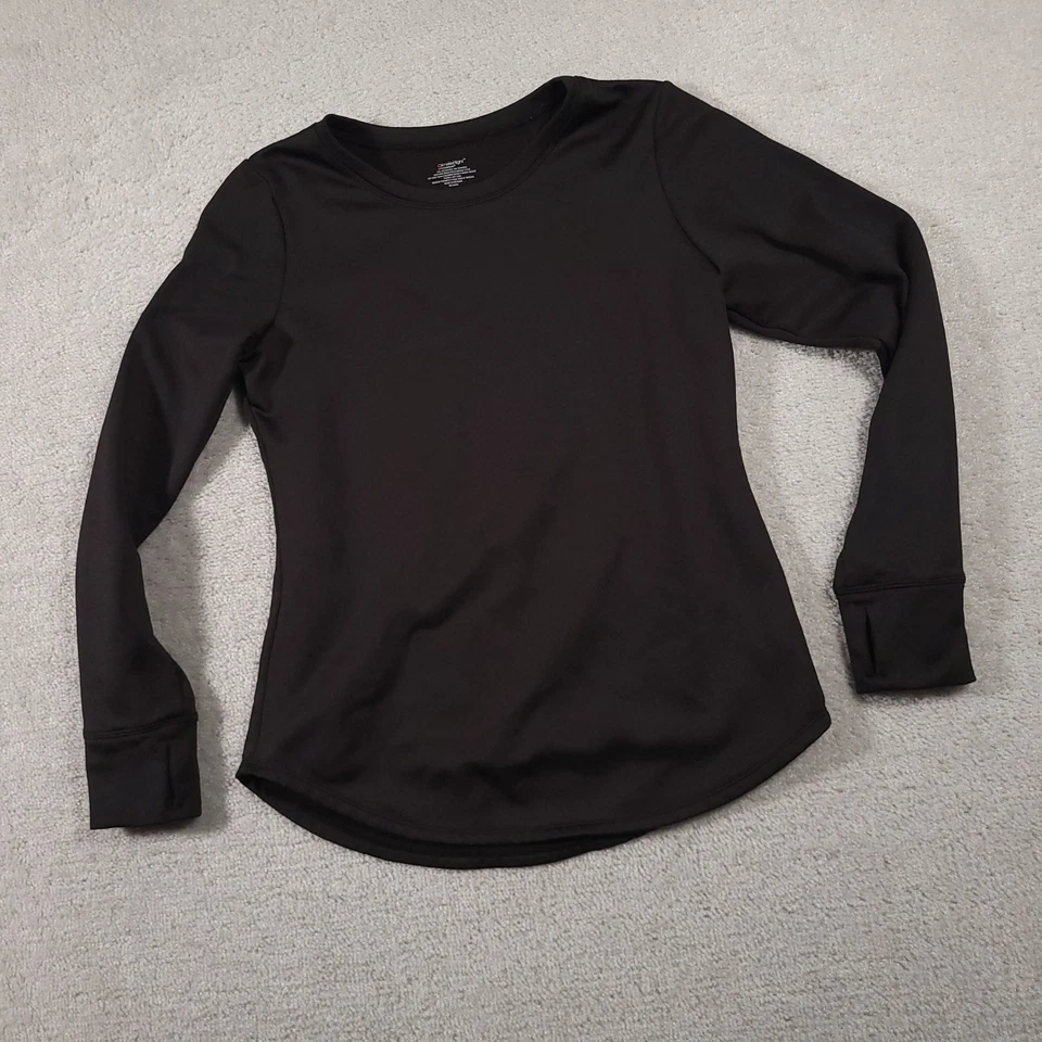 Climate Right Cuddl Duds negro forrado de lana para mujer mediano negro agujeros para el pulgar Foto 2 de 4