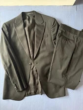 ARMANI COLLEZIONI Slim Fit Wool Suit, Black, Size 40 R (50 EU), 32" Waist NWOT