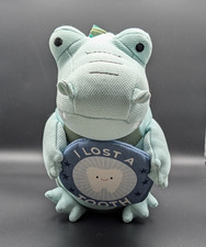 Pillowfort Alligator Tooth Fairy Plush Pillow "I Lost a Tooth" Light Blue Green