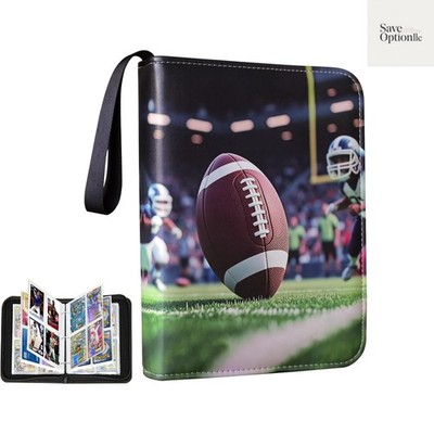 Football Theme Trading Card Binder, 4 Pocket Card Album Holds 400 Cards  with ... | eBay
