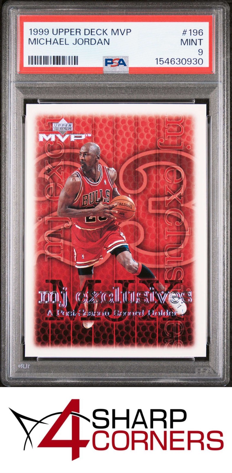 1999 UPPER DECK MVP #196 MICHAEL JORDAN BULLS HOF PSA 9