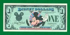 $1 1987 A 1 DISNEY DOLLAR WAVING MICKEY AU.