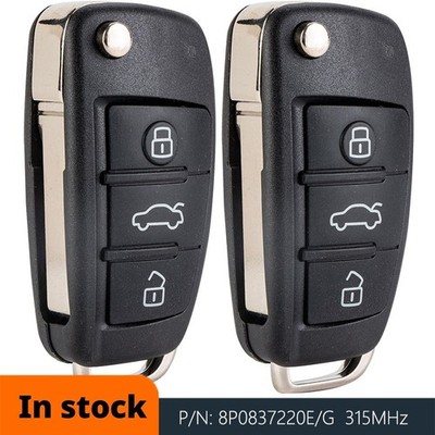 2 for Audi A3 TT 2006-10 Upgraded Flip 315MHz Remote Car Key Fob 8P0 837 220 E/G