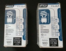RARE 2 CFL Bulb TCP 33113SP 30K 13W GU24 Spring Lamp Compact Fluorescent Spiral