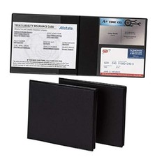 2 Pack Car Registration and Insurance Holder Black Glove 5.25" x 4.75" 2 PACK