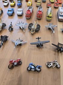 VINTAGE 1980's MICRO MACHINE LOT OF 67 CARS TRUCKS AIRPLANES SEMI RACECAR GALOOB