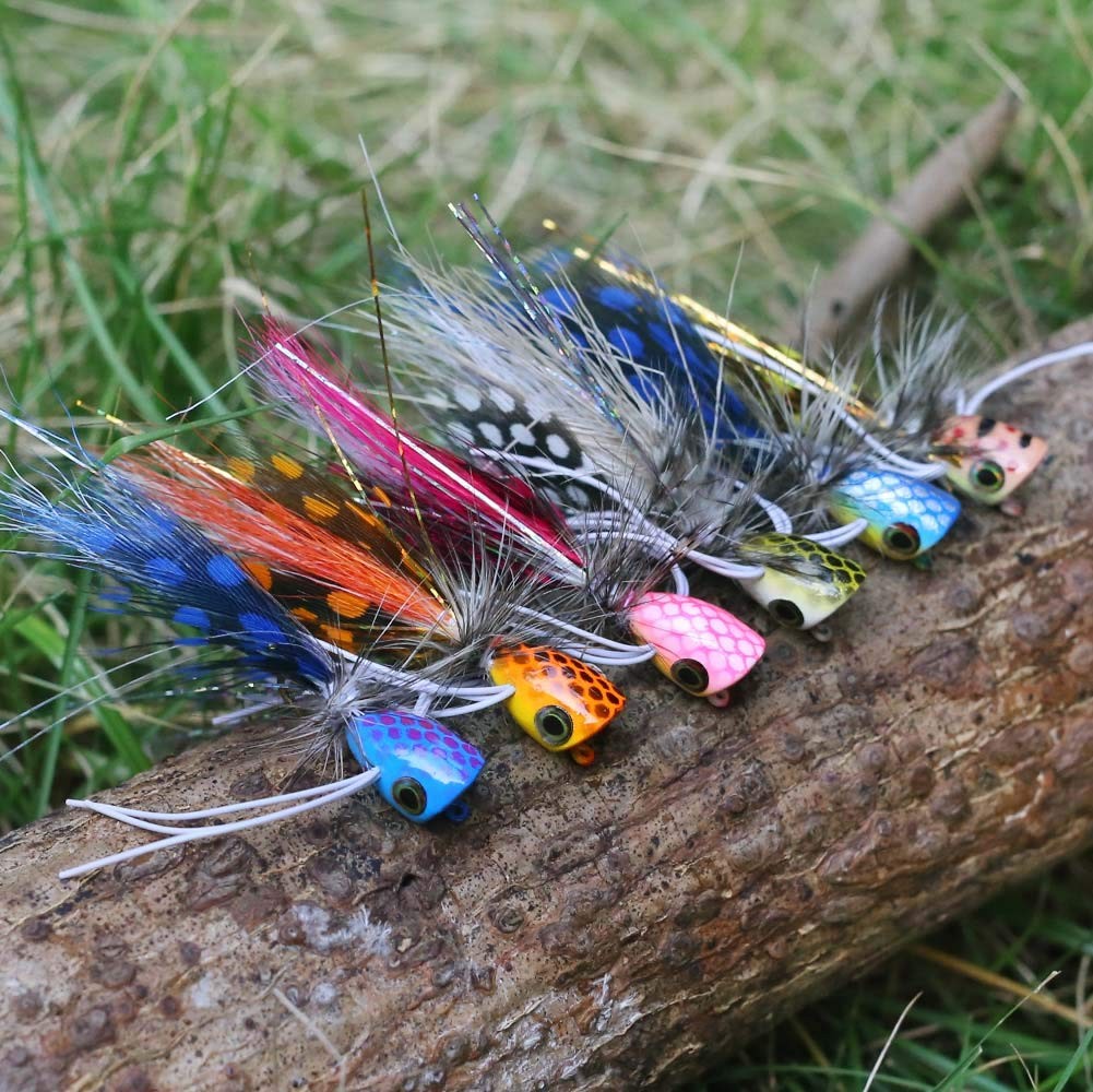 Popper-Flies-for-Fly-Fishing-Topwater-Panfish-Bluegill-Bass-Poppers Flies Bug... - Image 5