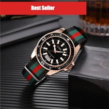 Reloj pulsera calendario de cuarzo con correa de nailon para hombre JIANUO