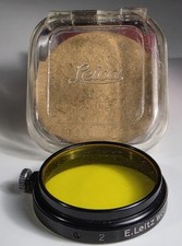 Vintage Leica Leitz Wetzlar Yellow Filter No 2. A36 1 in Case Screw-On Mount