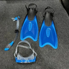 Cressi Palau Snorkeling Set, Blue, S/M (US Man 6.5-8.5 | US Lady 7.5-9.5)