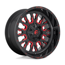 18x9 Fuel D612 Stroke Gloss Black Red Tinted Wheel 6x5.56x135 20mm