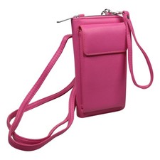 Handytasche mit Portemonnaie Damen Umhängetasche Geldbörse Handgelenktasche pink