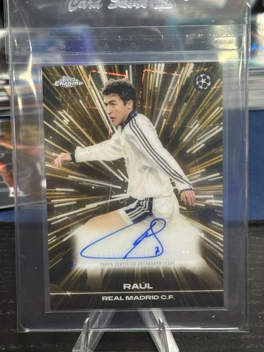 2025-26 Topps Chrome UEFA RAUL Black Lazer Auto Gold /50 Real Madrid