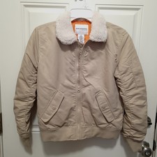 Mark Edwards Bomber Jacket with Teddy Bear Fleece Collar, Boy Size M / 10-12